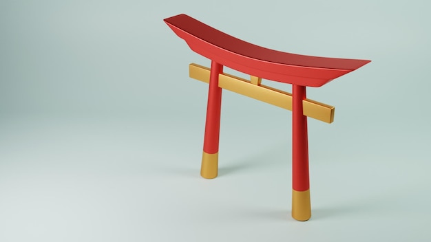 Foto eleganza scultorea la porta rossa di torii in forma minimalista