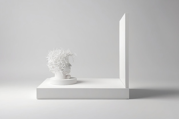 Sculptural Showcase Display Mockup