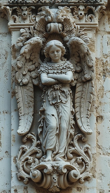 Скульптура ангела христианство вера крылья духовность религиозная молитва фигура красивая.