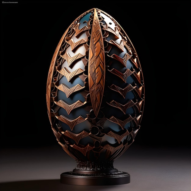 a sculpture of a dragon egg with texture detail and color