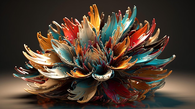 Photo a sculpture of a flower made of paper