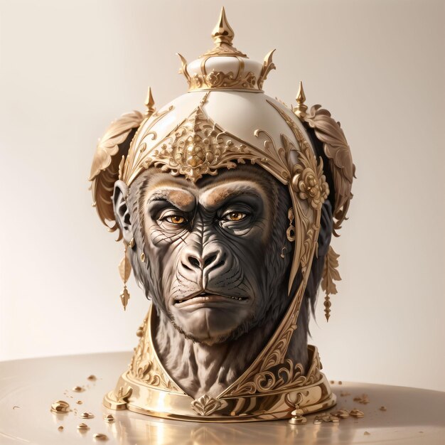 Photo sculpture of a gorilla had