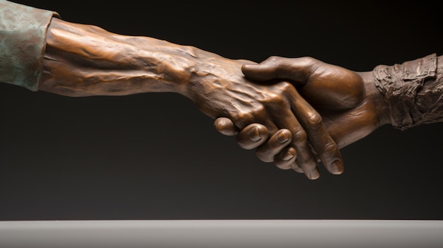 Photo sculpture of a handshake donate comfort