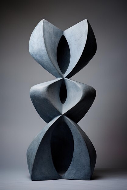 Photo a sculpture of a pair of black sculptures with a circle in the middle