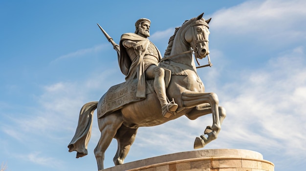 Photo sculpture of a spanish conqueror in uruguay