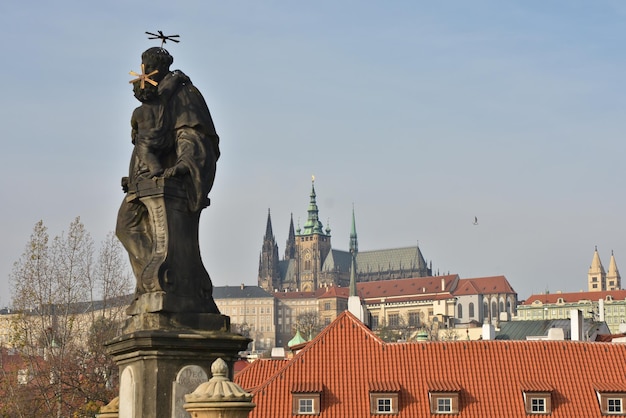 Sculpture of St Anthony on the Charles Bridge in Prague