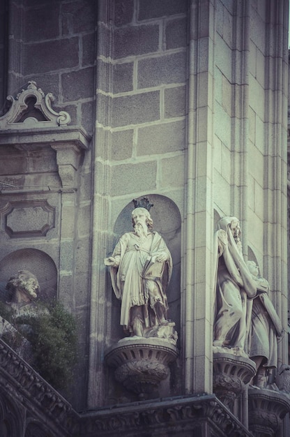 Sculpture, toledo cathedral, majestic monument in spain.