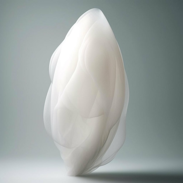 A sculpture of a white sculpture with a white swirl on it