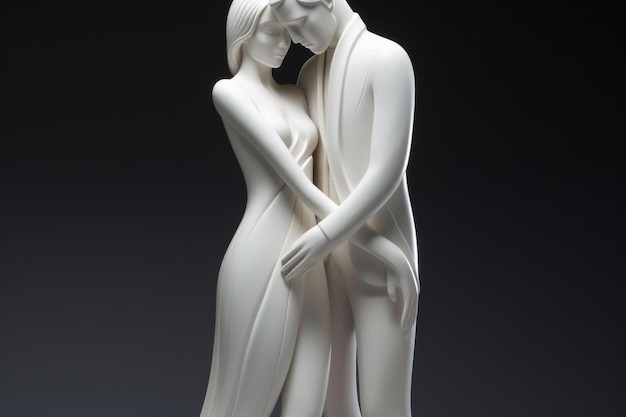 a sculpture of a woman and a woman hugging.