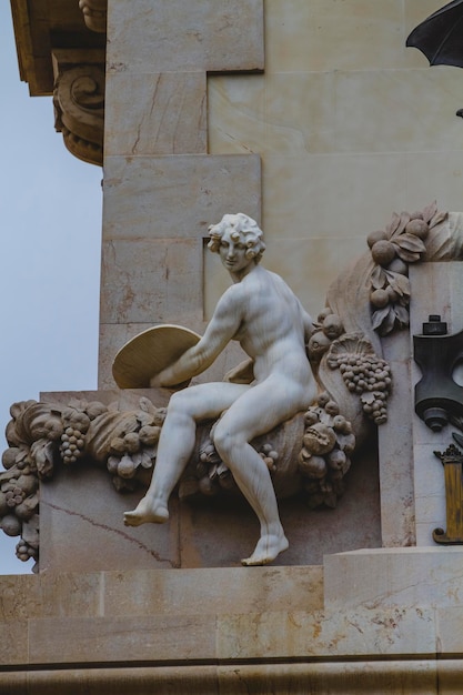 sculptures of angels, tipical architecture of the Spanish city of Valencia