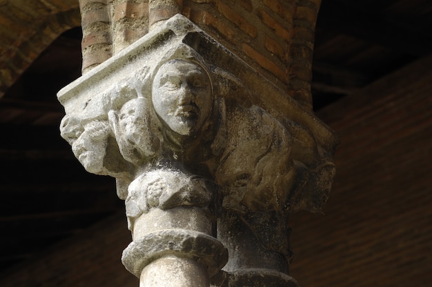 Sculptures in the Cloister Church of Jacobins in Toulouse, France