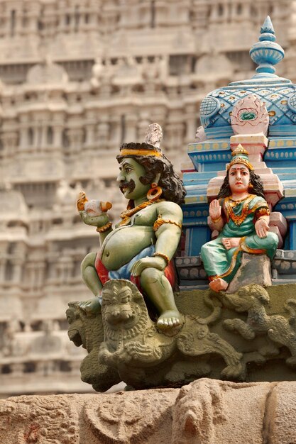 Photo sculptures on hindu temple tower