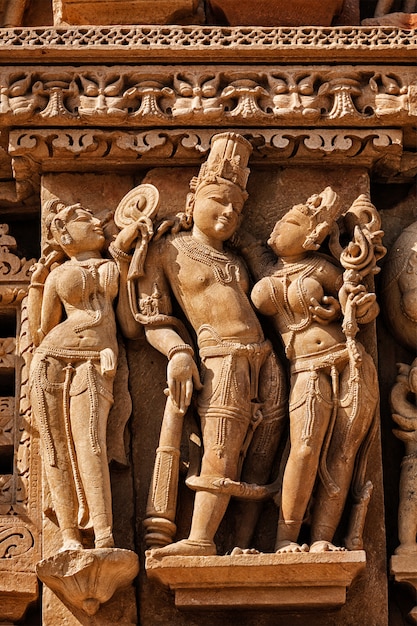 Sculptures on Khajuraho temples