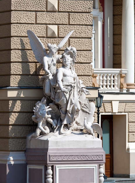Sculptures at the Odessa Opera and Ballet Theater in Ukraine