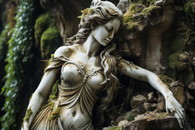 Photo sculptures in stone artistry of statues