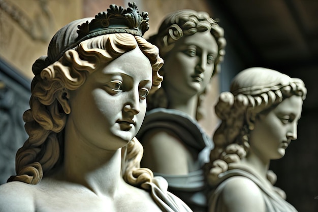 скульптуры в галерее Уффици во Флоренции Италия вблизи и лично за один евро