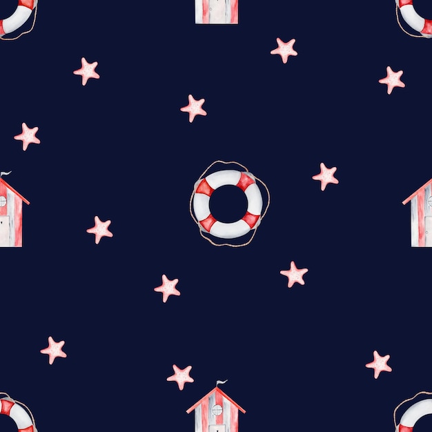 Sea adventure seamless pattern cute pattern in nautical style for children's textiles