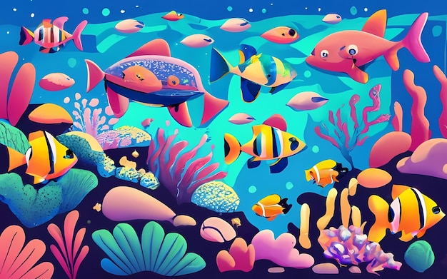 Under the sea background illustration