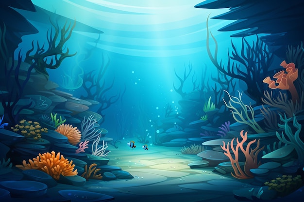 Photo under the sea background