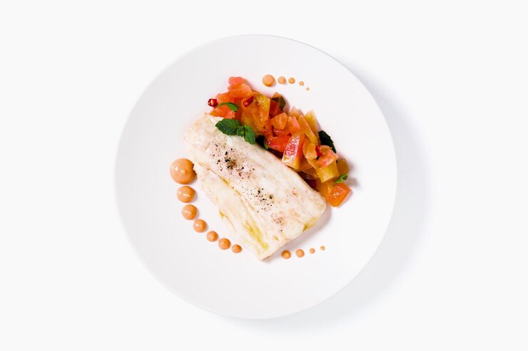 Sea Bass Fillet with tomato salad and sauce