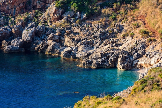 Sea bay in Zingaro Park Sicily Italy