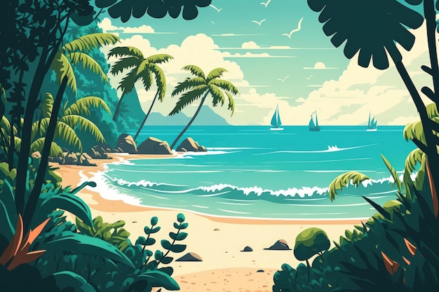 Sea and beach in the tropics