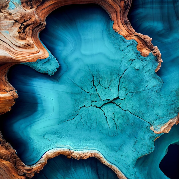 바다 푸른 마디 나무 표면 추상적 인 배경