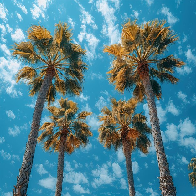 A Sea breeze with sandy beach and palm trees