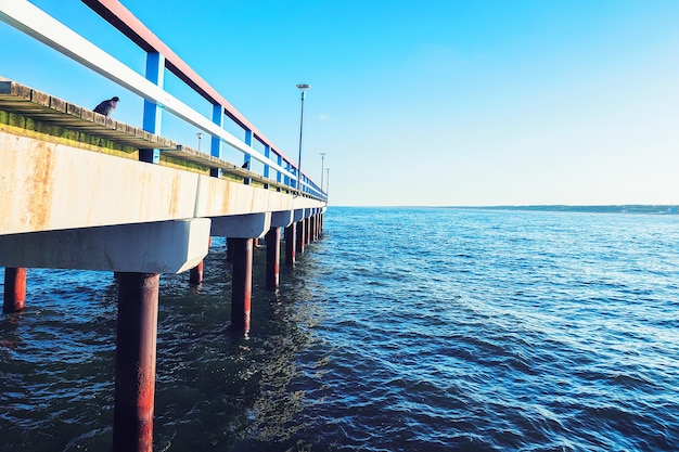 Sea Bridge and the Baltic Sea in Palanga resort, Lithuania