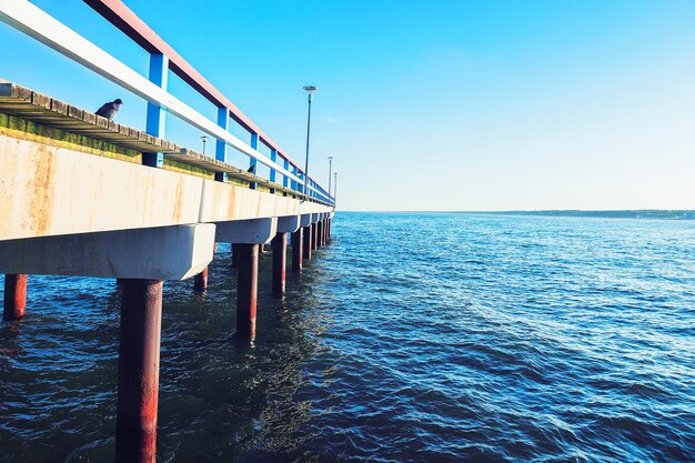 Sea Bridge en de Baltische Zee in Palanga resort, Litouwen