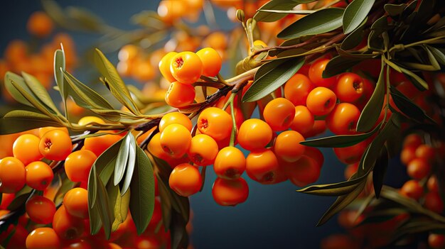 Photo sea buckthorn close up