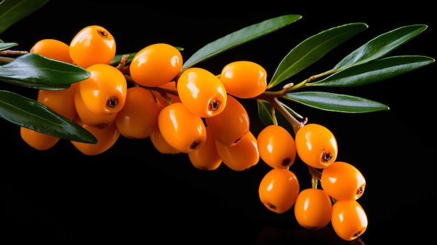 Photo sea buckthorn isolated on white background