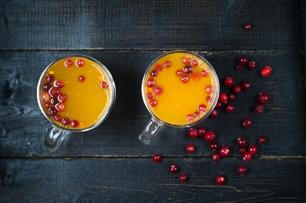 Sea buckthorn tea in cups