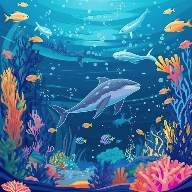 Under the sea cartoon design