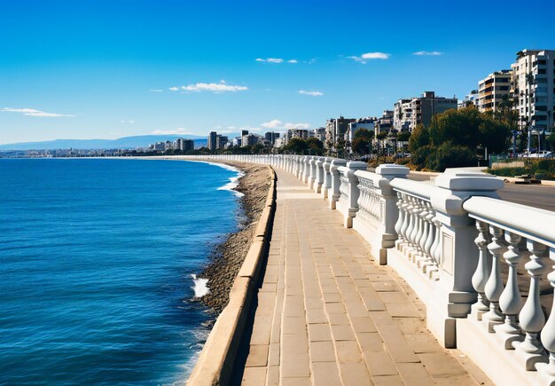 the sea and the city from the sea wall