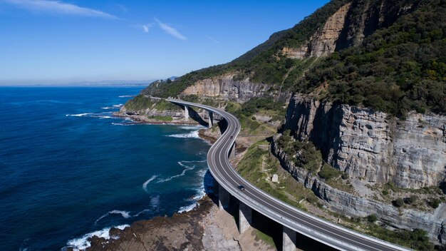 Foto il ponte della scogliera marina a wollongong, nsw, australia