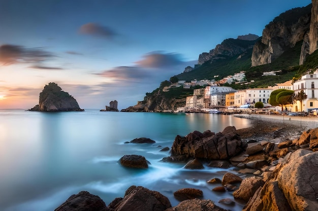 The sea and the cliffs at night