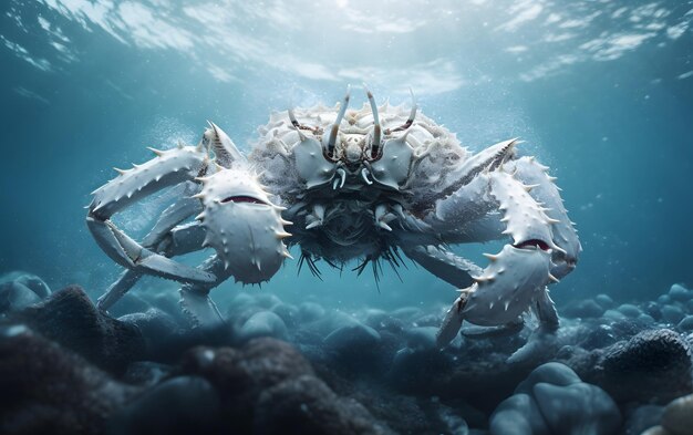 Sea crab under water on the background