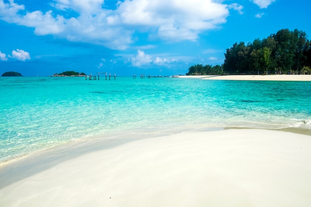 Sea crystal beach white sand on sea