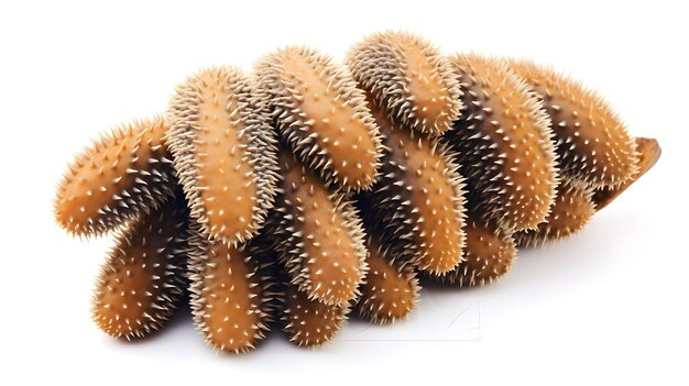 Sea cucumber trepang Stich opus japonicus isolated on white background