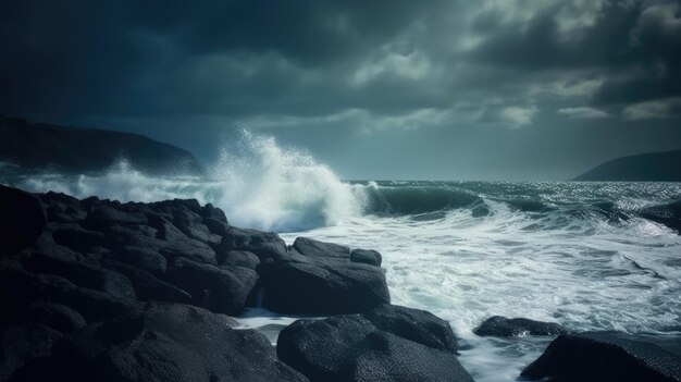 Foto mare durante la tempesta