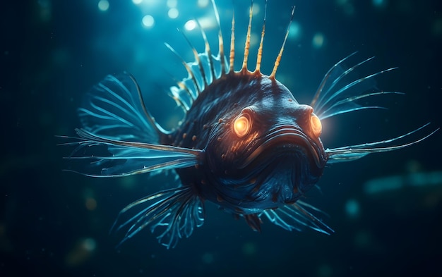 Photo sea fish under water on the background