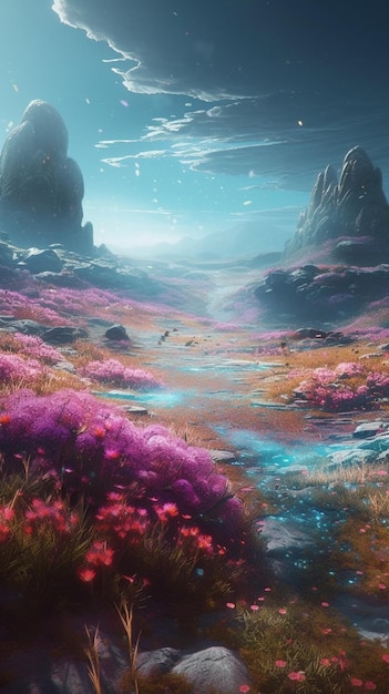 The sea of flowers wallpaper