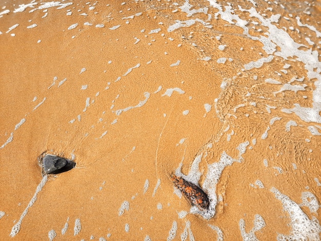 Sea foam on sand