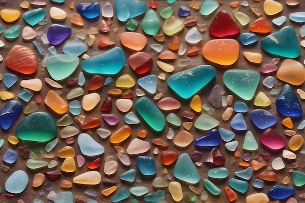 Sea Glass Wallpaper Sea Glass background Glass Pebbles Stone Background Stone Background Pebble Stones AI Generative
