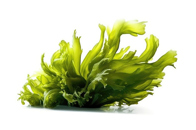 Sea Lettuce Algae On White Background Generative AI