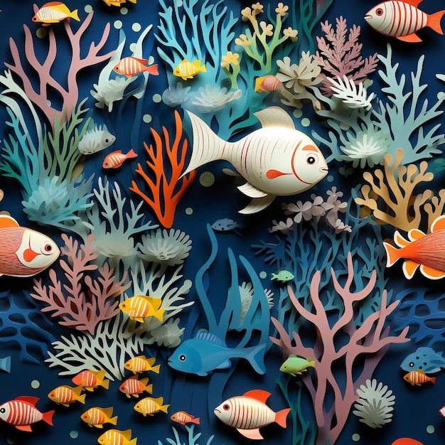 Sea Life Ocean Seamless Pattern