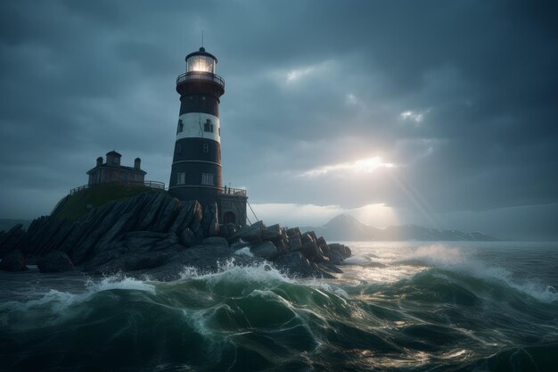 Sea lighthouse vision Generate Ai