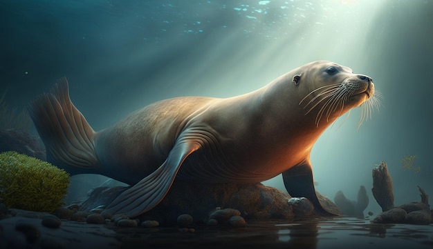 Sea lion beach jolla seals toont dierenafbeelding ai gegenereerde kunst