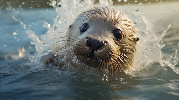 Photo sea lion on the beach